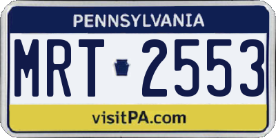 PA license plate MRT2553