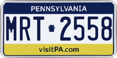 PA license plate MRT2558