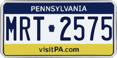 PA license plate MRT2575