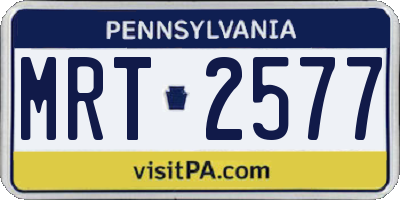 PA license plate MRT2577