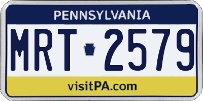 PA license plate MRT2579