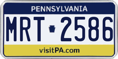 PA license plate MRT2586