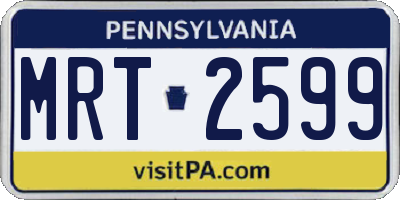 PA license plate MRT2599