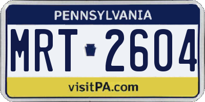PA license plate MRT2604