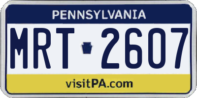 PA license plate MRT2607