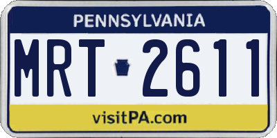 PA license plate MRT2611