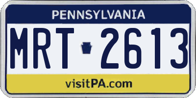 PA license plate MRT2613