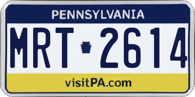 PA license plate MRT2614