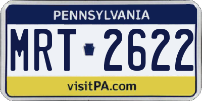 PA license plate MRT2622