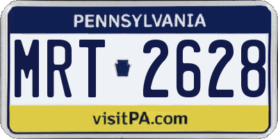 PA license plate MRT2628