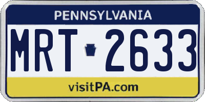 PA license plate MRT2633