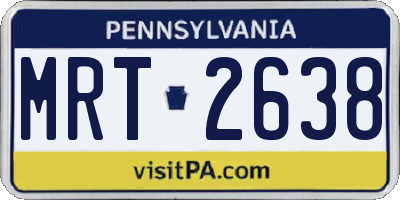 PA license plate MRT2638
