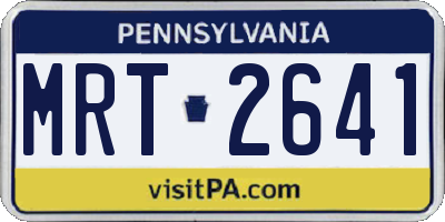 PA license plate MRT2641