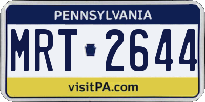 PA license plate MRT2644