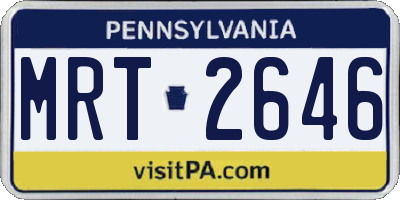 PA license plate MRT2646