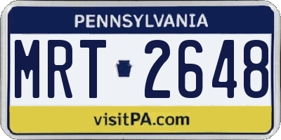 PA license plate MRT2648