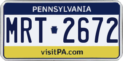 PA license plate MRT2672