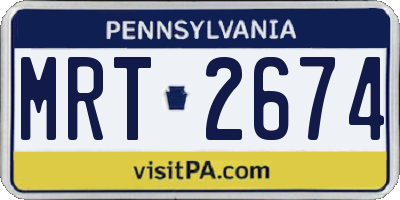 PA license plate MRT2674
