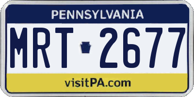 PA license plate MRT2677