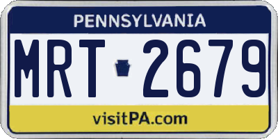 PA license plate MRT2679