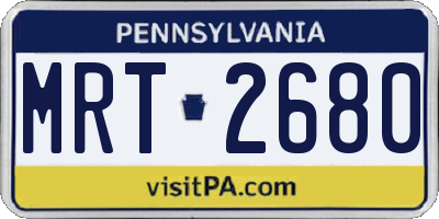 PA license plate MRT2680