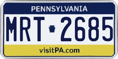 PA license plate MRT2685