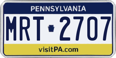 PA license plate MRT2707