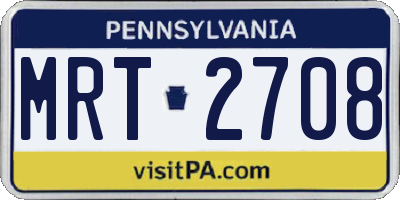 PA license plate MRT2708