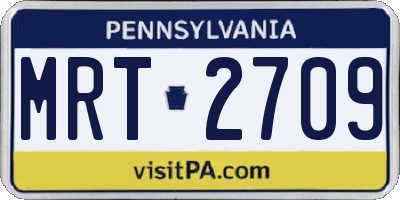 PA license plate MRT2709