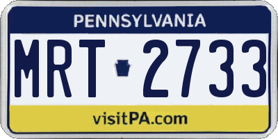 PA license plate MRT2733