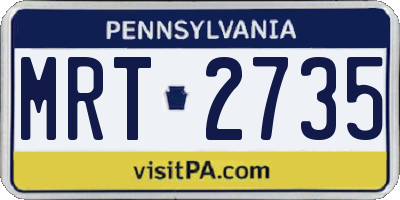 PA license plate MRT2735