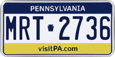 PA license plate MRT2736