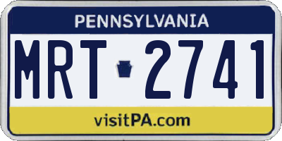 PA license plate MRT2741