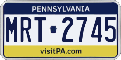 PA license plate MRT2745