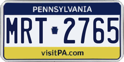 PA license plate MRT2765