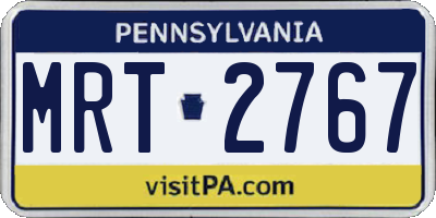 PA license plate MRT2767