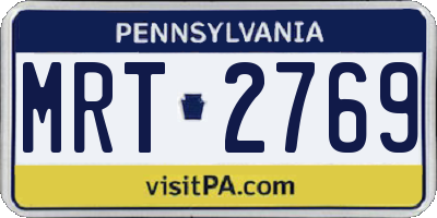 PA license plate MRT2769
