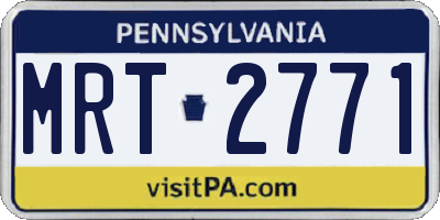 PA license plate MRT2771