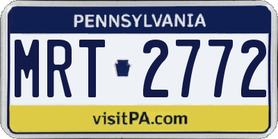 PA license plate MRT2772