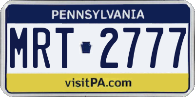 PA license plate MRT2777