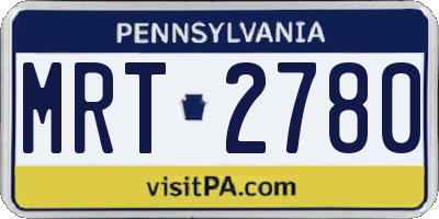 PA license plate MRT2780