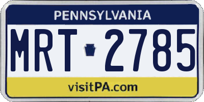 PA license plate MRT2785