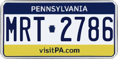 PA license plate MRT2786