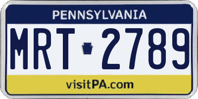 PA license plate MRT2789