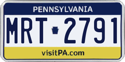 PA license plate MRT2791