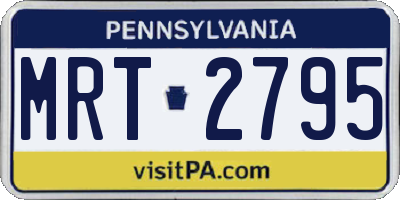 PA license plate MRT2795
