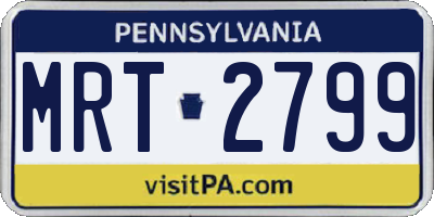 PA license plate MRT2799