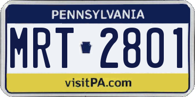 PA license plate MRT2801