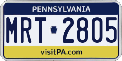 PA license plate MRT2805