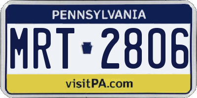 PA license plate MRT2806
